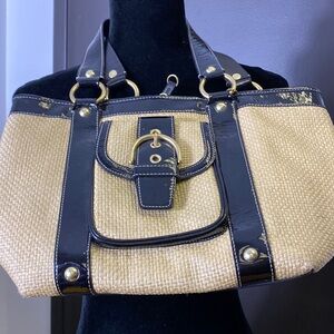 Stylish Black and Tan Shoulder Bag